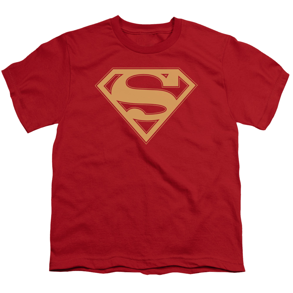 Superman Red & Gold Shield - Youth T-Shirt Youth T-Shirt (Ages 8-12) Superman   
