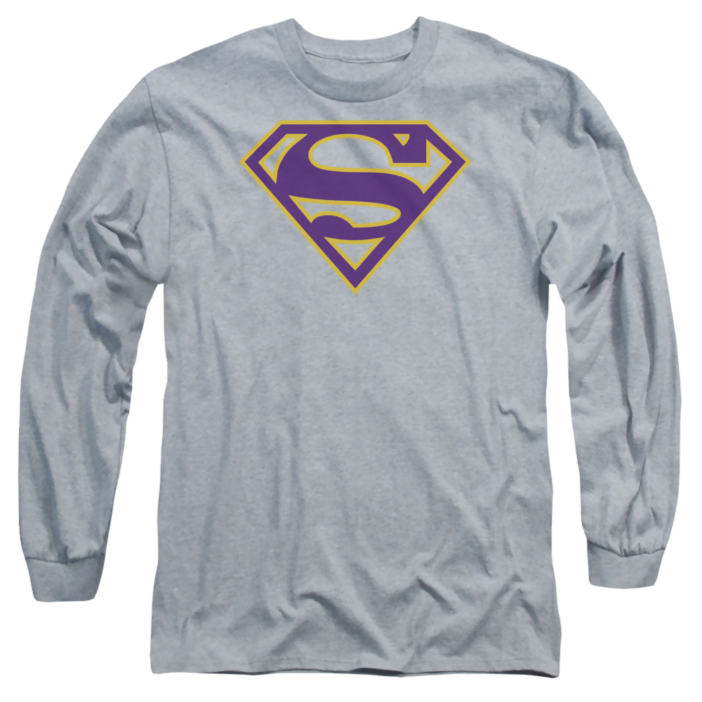 Superman Purple & Gold Shield - Men's Long Sleeve T-Shirt Men's Long Sleeve T-Shirt Superman   