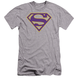 Superman Purple & Gold Shield - Men's Premium Slim Fit T-Shirt Men's Premium Slim Fit T-Shirt Superman   
