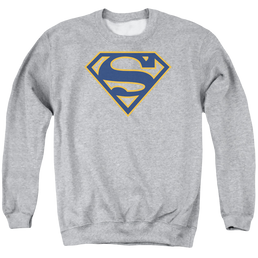 Superman Navy & Orange Shield - Men's Crewneck Sweatshirt Men's Crewneck Sweatshirt Superman   