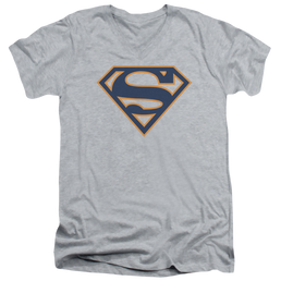 Superman Navy & Orange Shield - Men's V-Neck T-Shirt Men's V-Neck T-Shirt Superman   