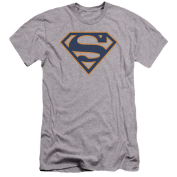 Superman Navy & Orange Shield - Men's Premium Slim Fit T-Shirt Men's Premium Slim Fit T-Shirt Superman   