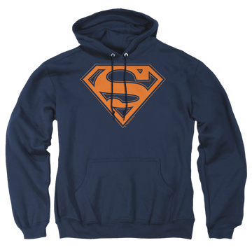 Superman Navy & Orange Shield - Pullover Hoodie Pullover Hoodie Superman   
