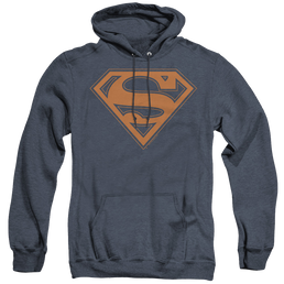 Superman Navy & Orange Shield - Heather Pullover Hoodie Heather Pullover Hoodie Superman   