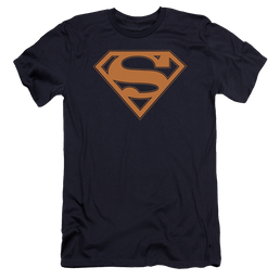 Superman Navy & Orange Shield - Men's Premium Slim Fit T-Shirt Men's Premium Slim Fit T-Shirt Superman   