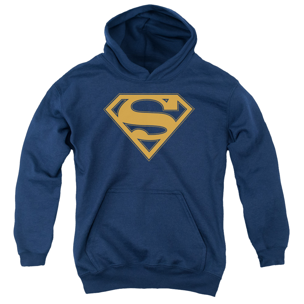 Superman Navy & Orange Shield - Youth Hoodie Youth Hoodie (Ages 8-12) Superman   