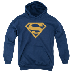 Superman Navy & Orange Shield - Youth Hoodie Youth Hoodie (Ages 8-12) Superman   