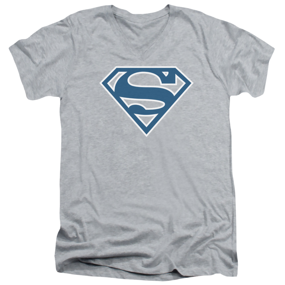 Superman Blue & White Shield - Men's V-Neck T-Shirt Men's V-Neck T-Shirt Superman   