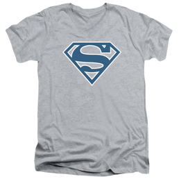 Superman Blue & White Shield - Men's V-Neck T-Shirt Men's V-Neck T-Shirt Superman   