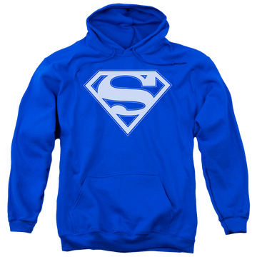 Superman Blue & White Shield - Pullover Hoodie Pullover Hoodie Superman   