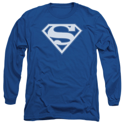 Superman Blue & White Shield - Men's Long Sleeve T-Shirt Men's Long Sleeve T-Shirt Superman   