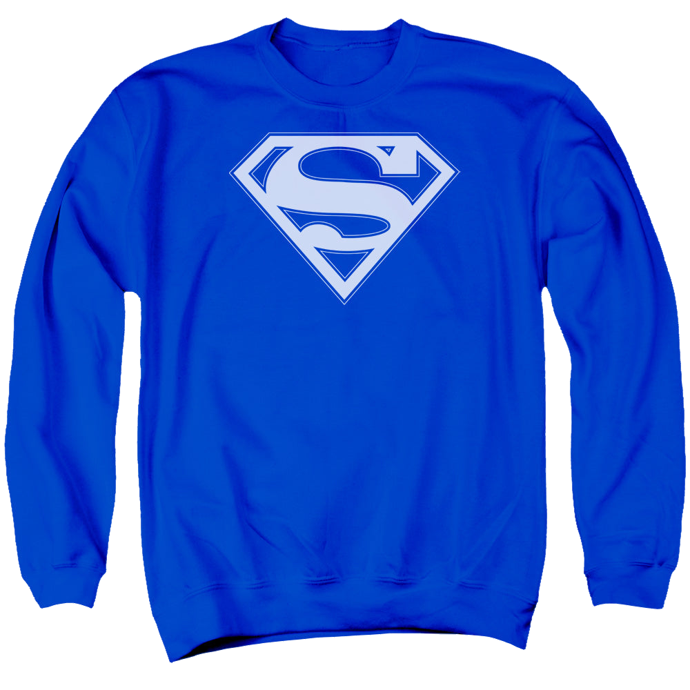 Superman Blue & White Shield - Men's Crewneck Sweatshirt Men's Crewneck Sweatshirt Superman   