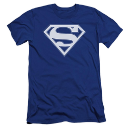 Superman Blue & White Shield - Men's Premium Slim Fit T-Shirt Men's Premium Slim Fit T-Shirt Superman   