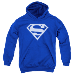 Superman Blue & White Shield - Youth Hoodie Youth Hoodie (Ages 8-12) Superman   