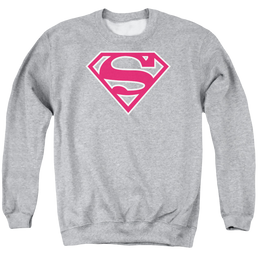 Superman Red & White Shield - Men's Crewneck Sweatshirt Men's Crewneck Sweatshirt Superman   