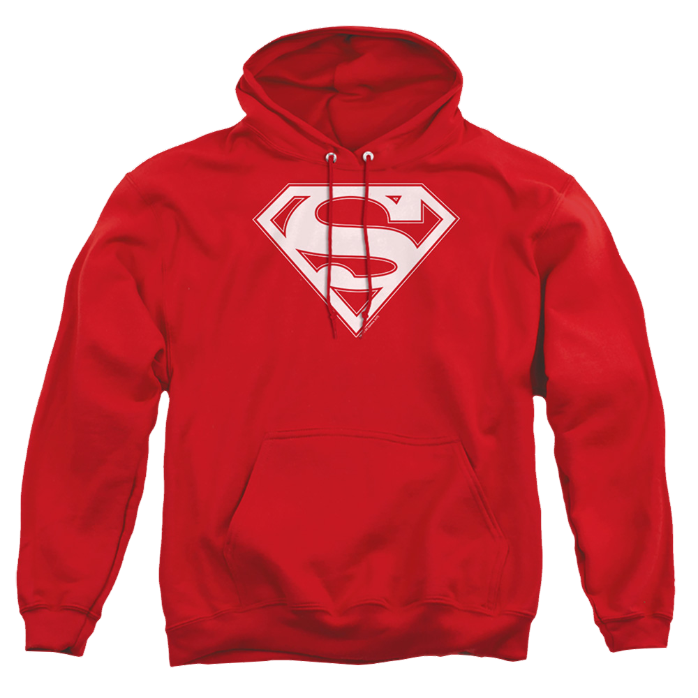 Superman Red & White Shield - Pullover Hoodie Pullover Hoodie Superman   