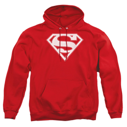 Superman Red & White Shield - Pullover Hoodie Pullover Hoodie Superman   