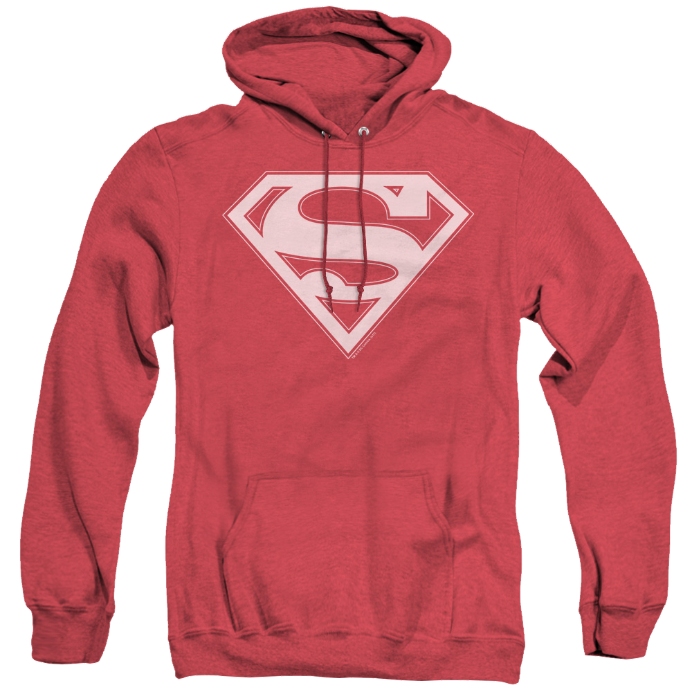 Superman Red & White Shield - Heather Pullover Hoodie Heather Pullover Hoodie Superman   
