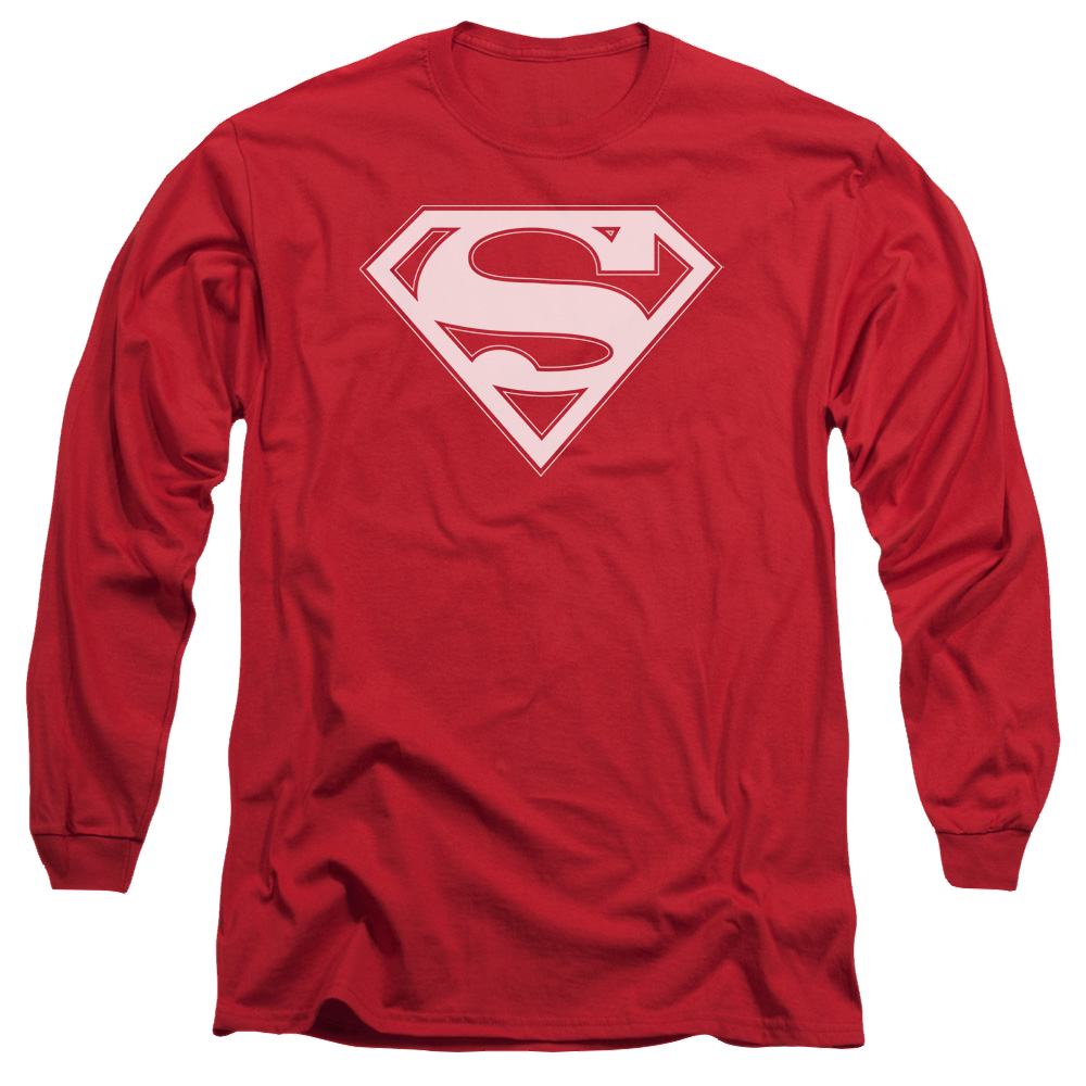 Superman Red & White Shield - Men's Long Sleeve T-Shirt Men's Long Sleeve T-Shirt Superman   
