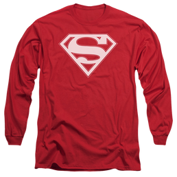 Superman Red & White Shield - Men's Long Sleeve T-Shirt Men's Long Sleeve T-Shirt Superman   