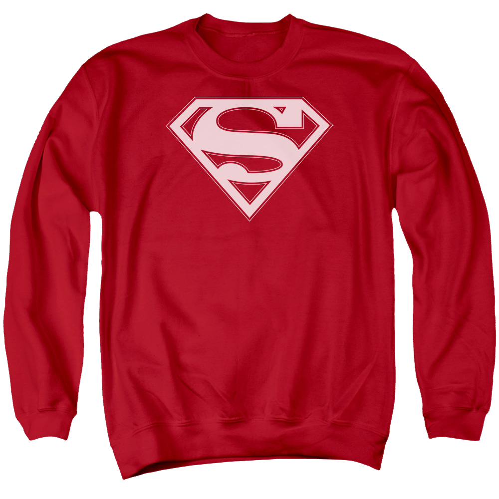 Superman Red & White Shield - Men's Crewneck Sweatshirt Men's Crewneck Sweatshirt Superman   