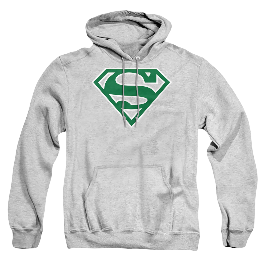 Superman Green & White Shield - Pullover Hoodie Pullover Hoodie Superman   