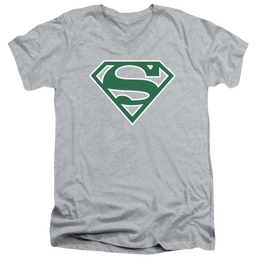 Superman Green & White Shield - Men's V-Neck T-Shirt Men's V-Neck T-Shirt Superman   