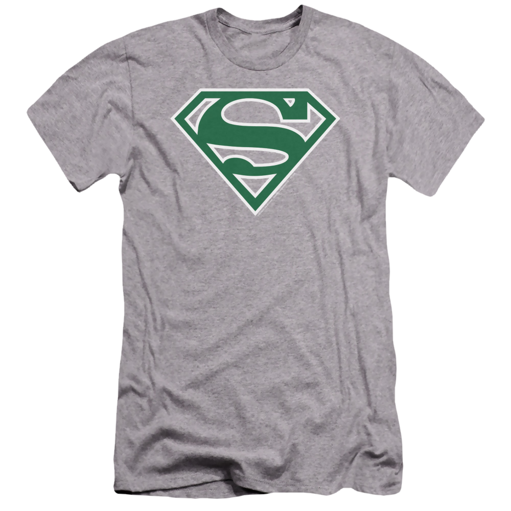 Superman Green & White Shield - Men's Premium Slim Fit T-Shirt Men's Premium Slim Fit T-Shirt Superman   