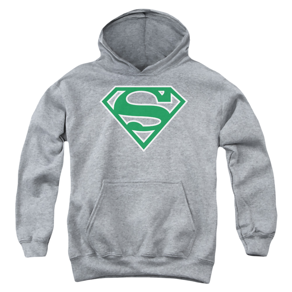 Superman Green & White Shield - Youth Hoodie Youth Hoodie (Ages 8-12) Superman   