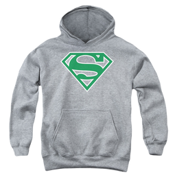 Superman Green & White Shield - Youth Hoodie Youth Hoodie (Ages 8-12) Superman   