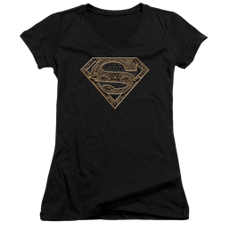 Superman Aztec Shield - Juniors V-Neck T-Shirt Juniors V-Neck T-Shirt Superman   