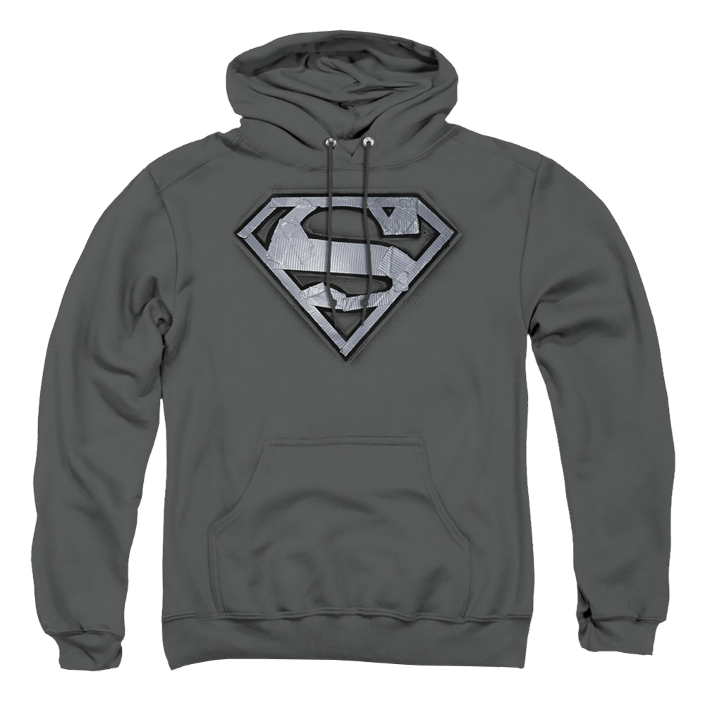 Superman Duct Tape Shield - Pullover Hoodie Pullover Hoodie Superman   