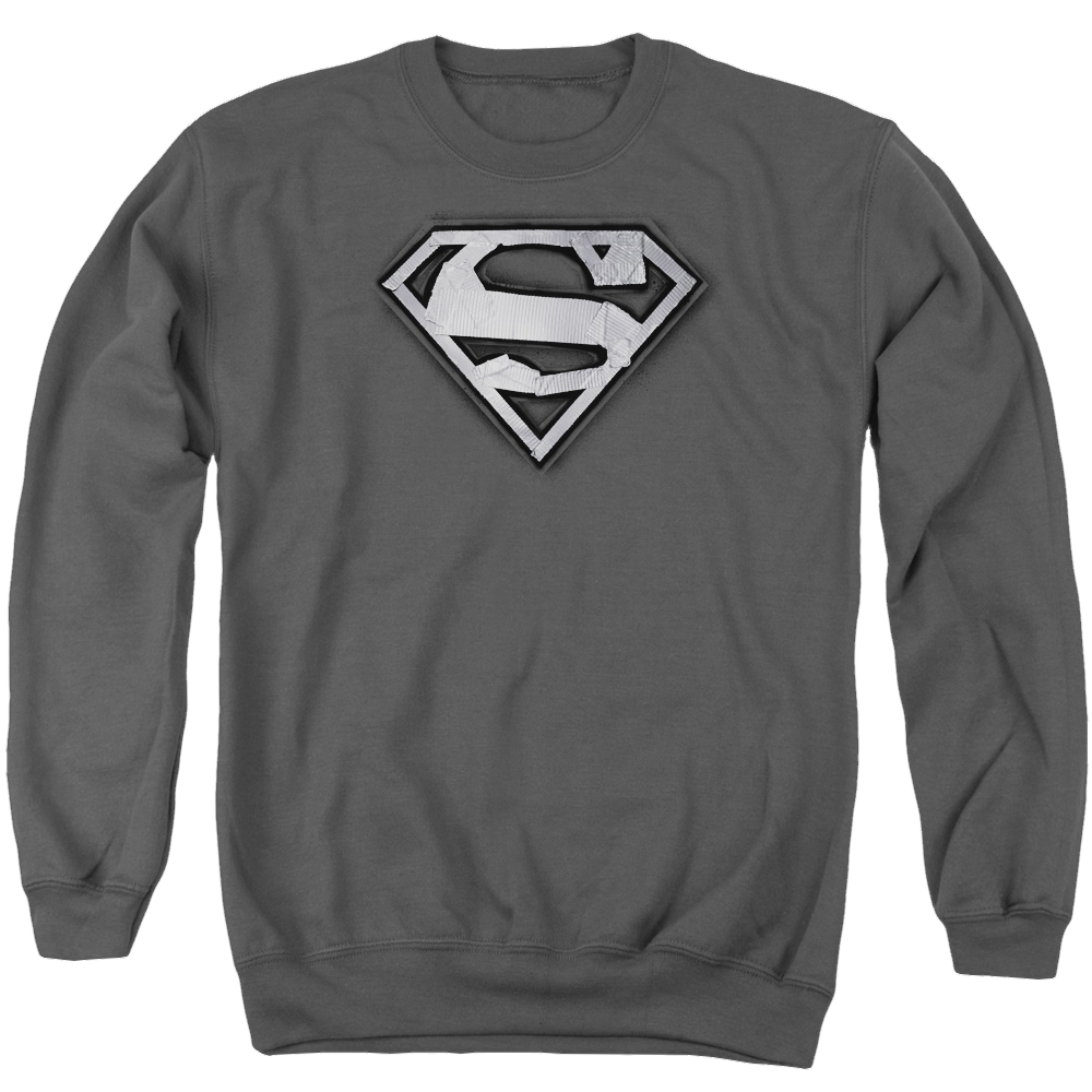Superman Duct Tape Shield - Men's Crewneck Sweatshirt Men's Crewneck Sweatshirt Superman   