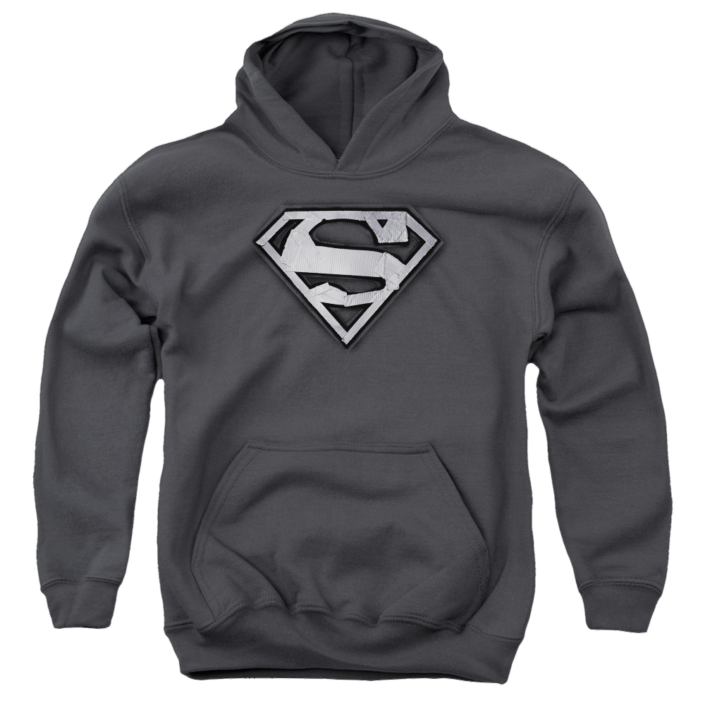 Superman Duct Tape Shield - Youth Hoodie Youth Hoodie (Ages 8-12) Superman   
