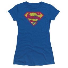 Superman Classic Logo Distressed - Juniors T-Shirt Juniors T-Shirt Superman   