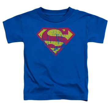 Royal kid's t-shirt for ages 4 to 7 with Superman Classic Logo Distressed graphic