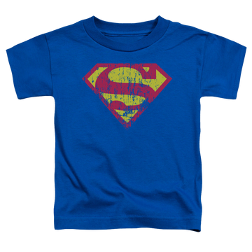 Royal toddler t-shirt with Superman Classic Logo Distressed graphic