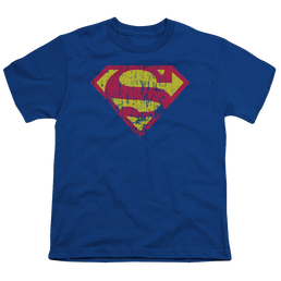 Superman Classic Logo Distressed - Youth T-Shirt Youth T-Shirt (Ages 8-12) Superman   