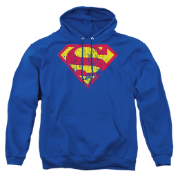 Superman Classic Logo Distressed - Pullover Hoodie Pullover Hoodie Superman   