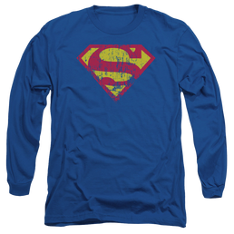 Superman Classic Logo Distressed - Men's Long Sleeve T-Shirt Men's Long Sleeve T-Shirt Superman   