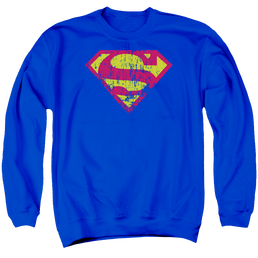 Superman Classic Logo Distressed - Men's Crewneck Sweatshirt Men's Crewneck Sweatshirt Superman   