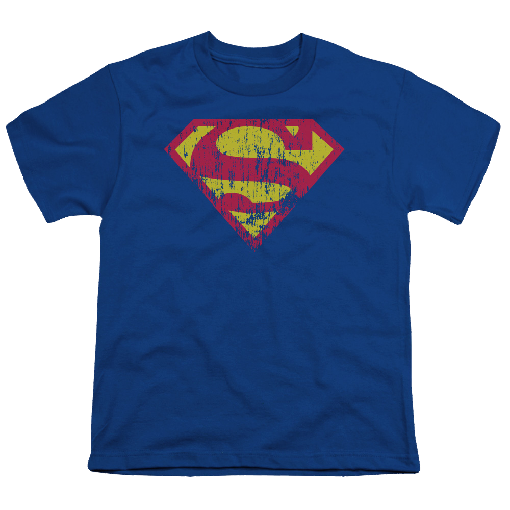 Superman Classic Logo Distressed - Youth T-Shirt Youth T-Shirt (Ages 8-12) Superman   