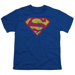 Superman Classic Logo Distressed - Youth T-Shirt Youth T-Shirt (Ages 8-12) Superman   