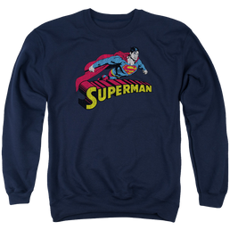 Superman Flying Over - Men's Crewneck Sweatshirt Men's Crewneck Sweatshirt Superman   