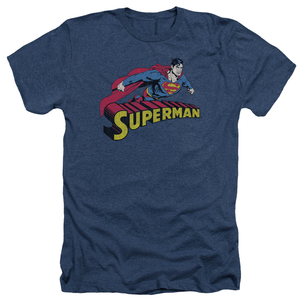 Superman Flying Over - Men's Heather T-Shirt Men's Heather T-Shirt Superman   