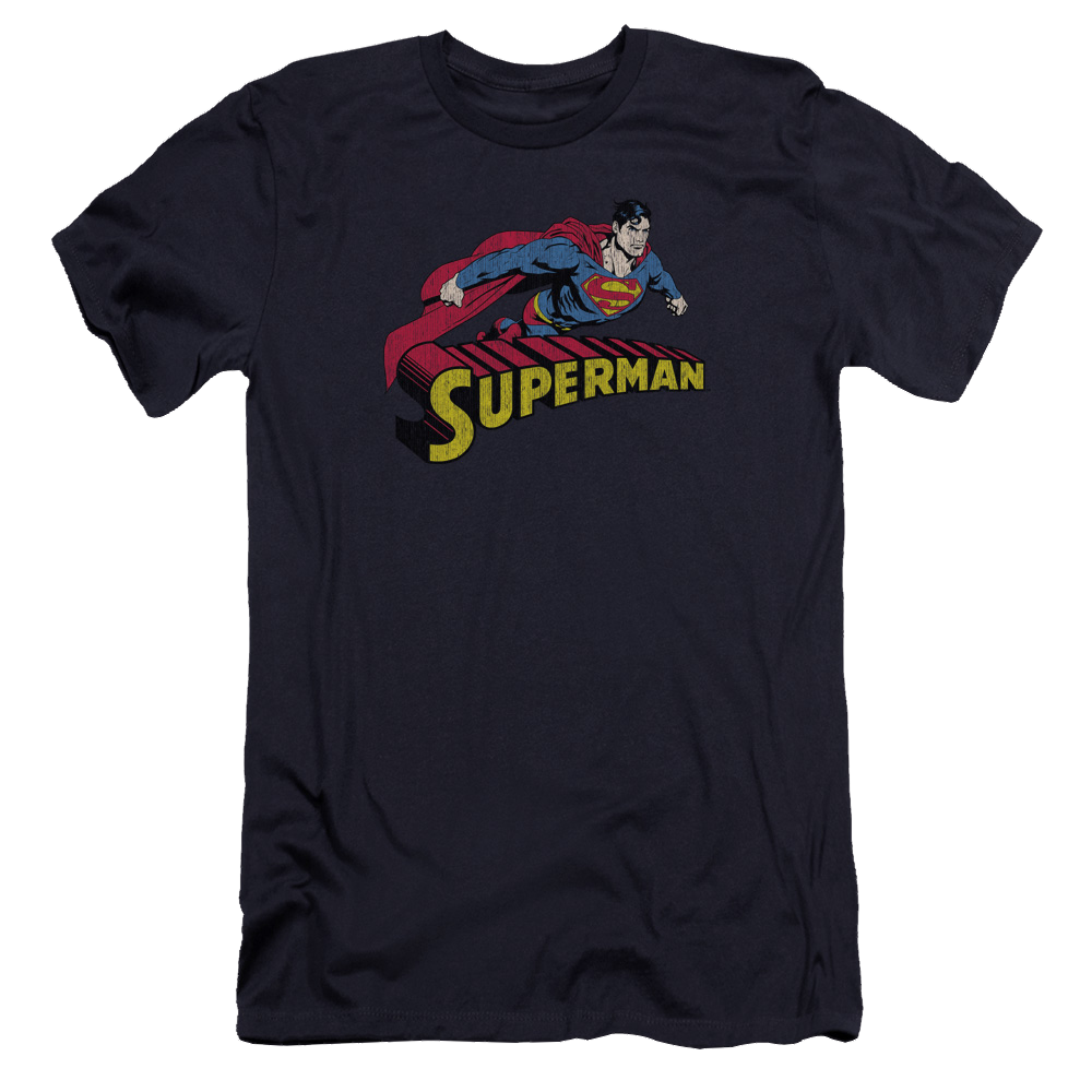Superman Flying Over - Men's Premium Slim Fit T-Shirt Men's Premium Slim Fit T-Shirt Superman   
