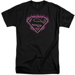 Superman Fuchsia Flames - Men's Tall Fit T-Shirt Men's Tall Fit T-Shirt Superman   