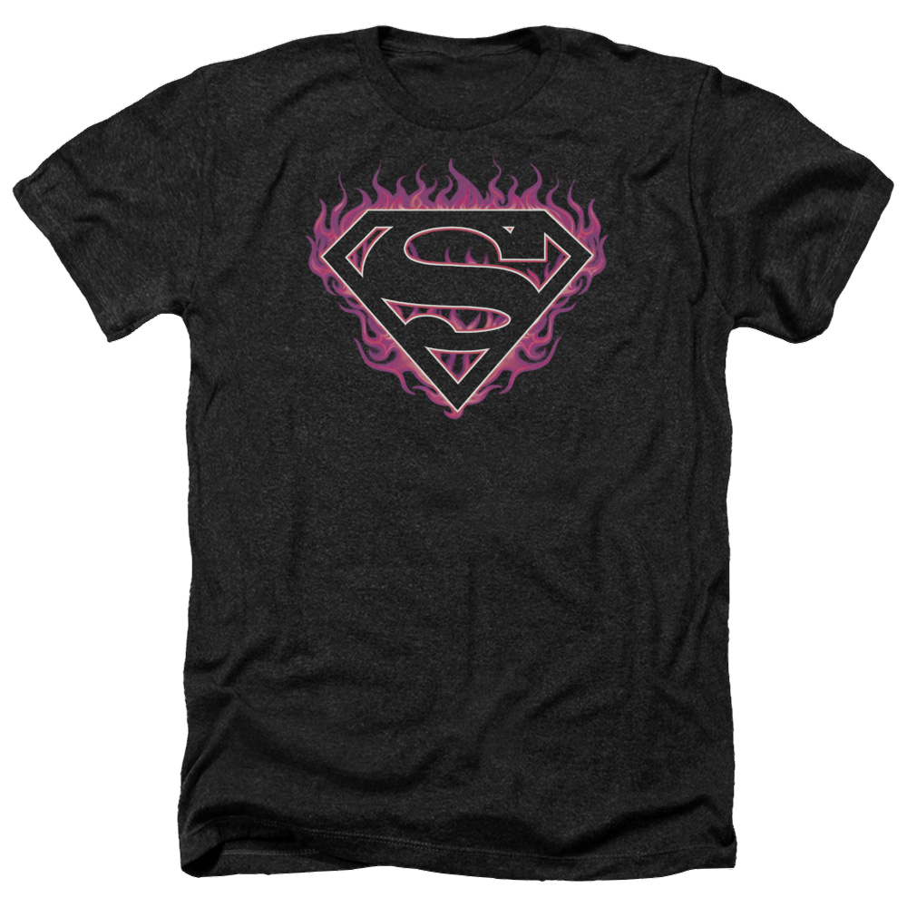 Superman Fuchsia Flames - Men's Heather T-Shirt Men's Heather T-Shirt Superman   