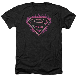 Superman Fuchsia Flames - Men's Heather T-Shirt Men's Heather T-Shirt Superman   