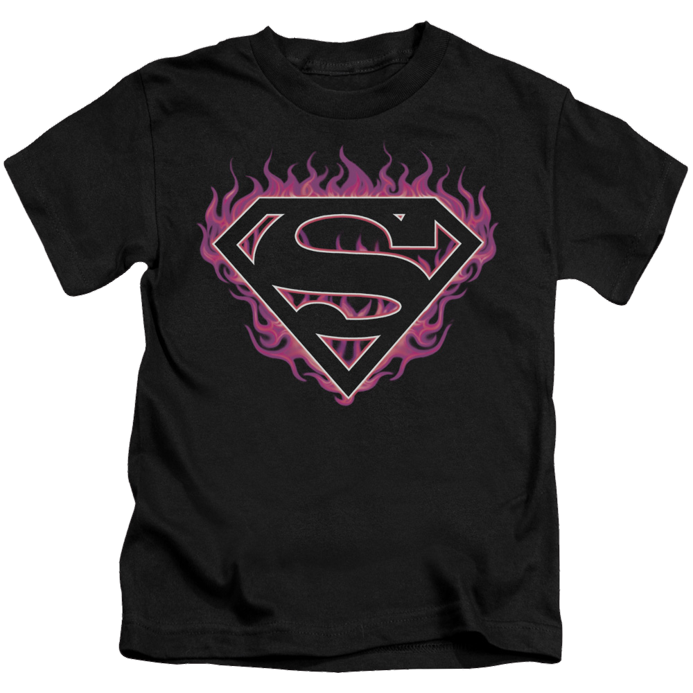 Superman Fuchsia Flames - Kid's T-Shirt Kid's T-Shirt (Ages 4-7) Superman   